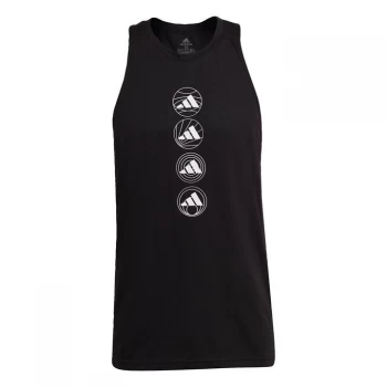 Image of adidas Run Logo Tank Top Mens - Black