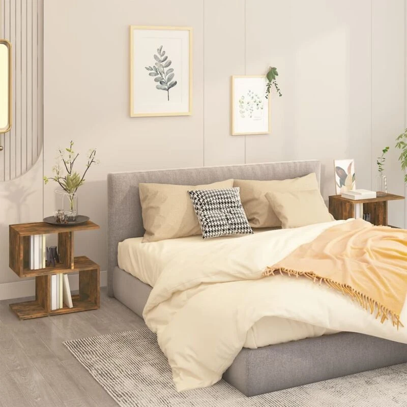 Image of VIDAXL Bedside Cabinets 2 pcs Smoked Oak 50x30x51.5cm Engineered Wood Vidaxl 8720286955840