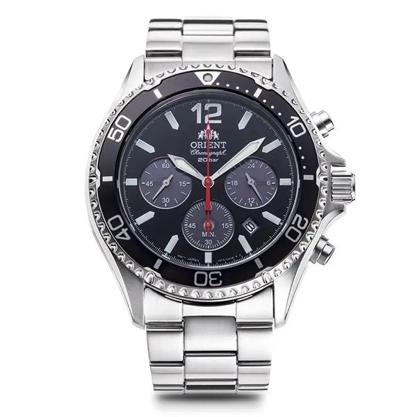 Image of Orient RA-TX0202B10B Mako Solar Chronograph Bracelet Watch - W2974