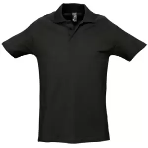 Image of SOLS Mens Spring II Short Sleeve Heavyweight Polo Shirt (M) (Black)