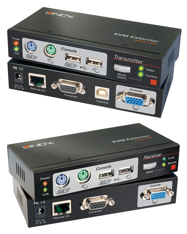 Image of Lindy Lindy 300m CAT5 KVM Extender Combo, USB and VGA 39378