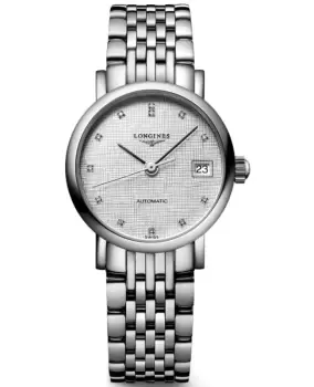 Image of Longines Elegant Collection Silver Diamond Dial Steel Womens Watch L4.309.4.77.6 L4.309.4.77.6