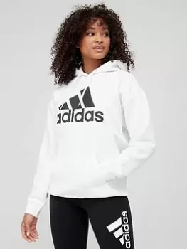 Image of Adidas Big Logo Oversized Hoodie - White/Black