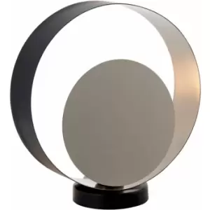Image of Table Lamp Brushed Nickel Plate & Matt Black 10W LED E27 Complete Lamp