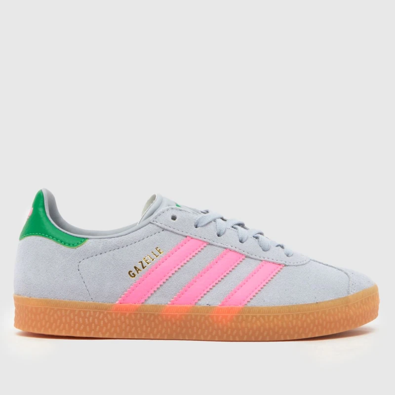Image of adidas Silver Gazelle Girls Junior Trainers Silver UK 13 (EU 31½)