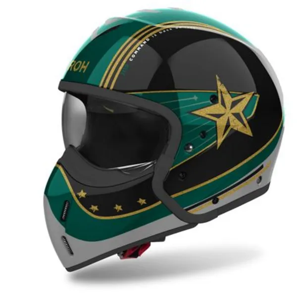 Image of Airoh J 110 Command Mint Green Gloss Jet Helmet Size XL