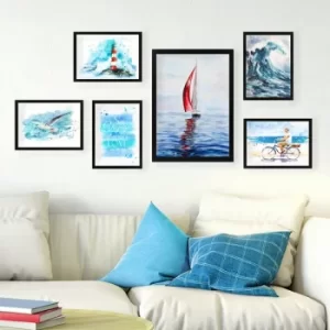 Image of SET_016 Multicolor Decorative Framed Painting (6 Pieces)
