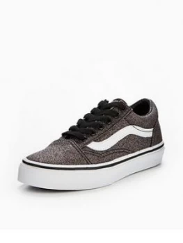 Image of Vans Uy Old Skool Glitter Childrens Trainer Black Size 10