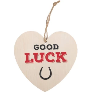 Image of Good Luck Hanging Heart Sign