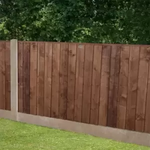 Image of Forest 6' x 3' Brown Pressure Treated Vertical Closeboard Fence Panel (1.83m x 0.92m)