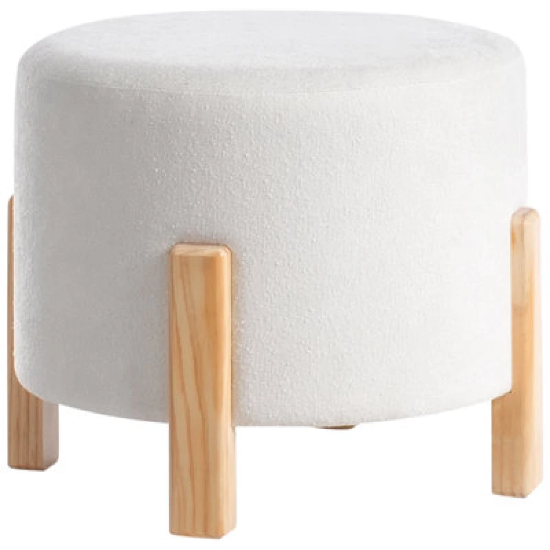 Image of Beliani Pouffe Terry Chenille Off-White
