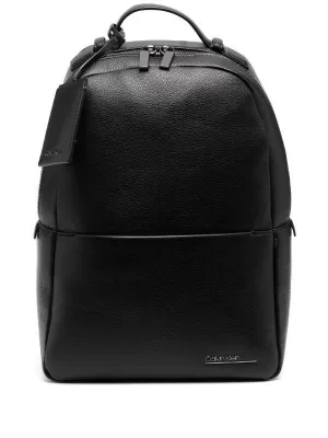 Image of Calvin Klein Central Round Faux Leather Backpack - Black