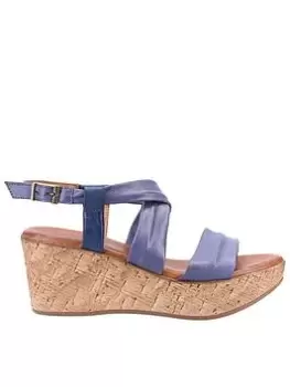 Image of Hush Puppies Monique Wedge, Blue, Size 4, Women
