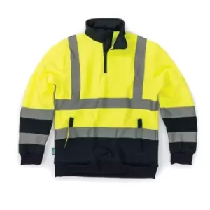 Image of Tough Grit Hi-Vis 2-Tone Sweatshirt Yellow/Navy - L