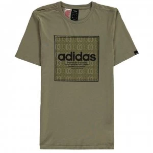Image of adidas Linea Texture QT T Shirt Junior Boys - TraceCargo/Blk