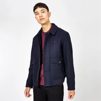 Image of Jack Wills Colindale Wool Blend Bomber Jacket - Navy