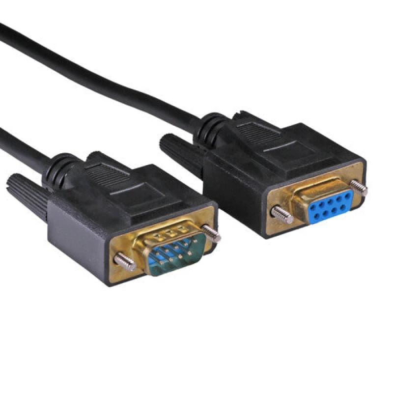 Image of Cablenet Cablenet 10m RS232 Serial DB9 Male - Female All Lines Black PVC Cable 32-0389