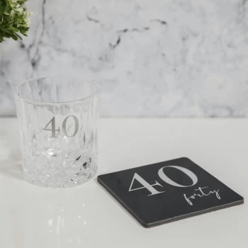 Image of Milestones Cut Glass Whisky Tumbler & Coaster - 40