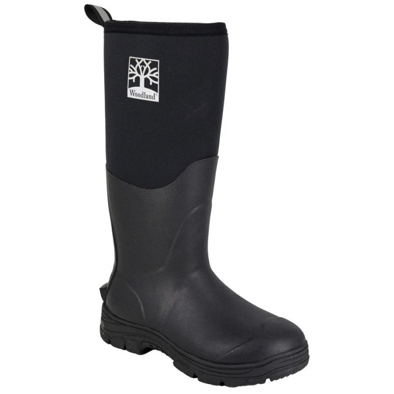Image of Woodland Womens Insulated Wellington Boots in Black Size: 4 Black Female 4