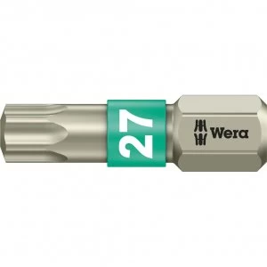 Image of Wera Torsion Stainless Steel Torx Screwdriver Bit T27 25mm Pack of 1