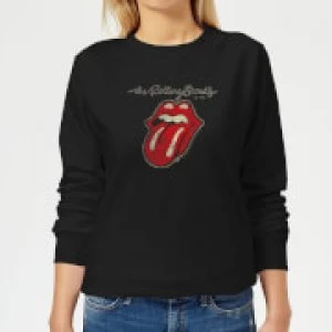 Image of Rolling Stones Plastered Tongue Womens Sweatshirt - Black - M