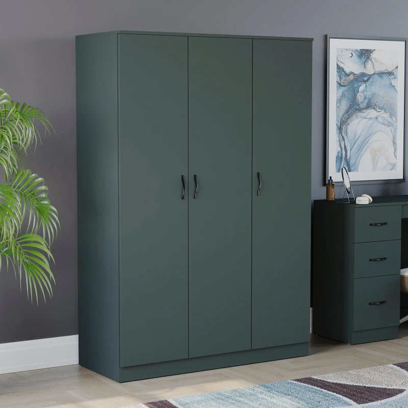 Image of Lassic Vida Designs Riano 3 Door Wardrobe Jasper Green unisex 3 Door