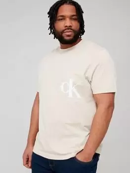 Image of Calvin Klein Jeans Big & Tall Spray T-Shirt - Beige