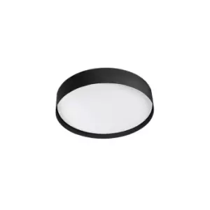Image of Vuk LED Matt Black Flush Ceiling Lamp IP44