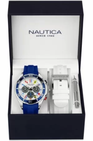 Image of Mens Nautica NST07 Flag Box Set Chronograph Watch NAD18530G