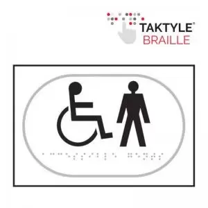 Image of Disabled Gentlemen Graphic&rsquo; Sign; Self Adhesive Taktyle;