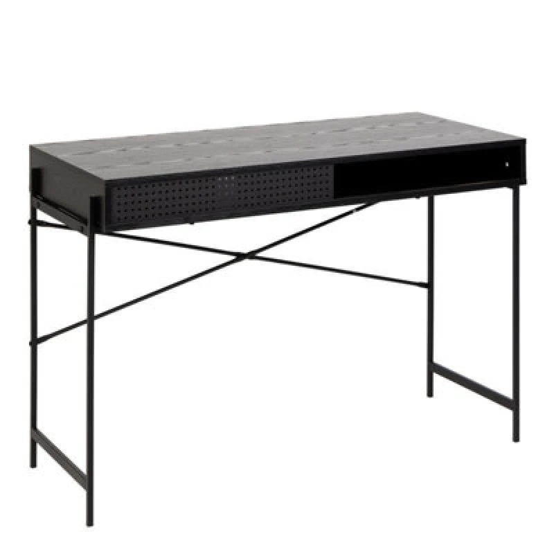 Image of Furniture To Go Angus Office Desk With Sliding Door In Black
