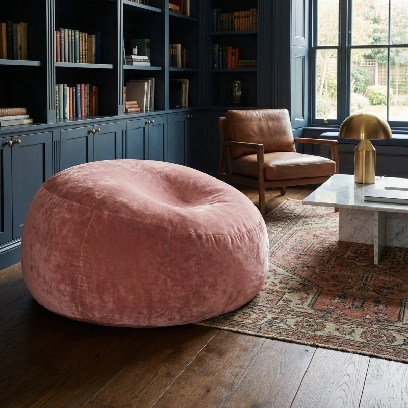 Image of Urban Meuble Modern Round Bean Bag Sofa Chair Bean Bags One Size Pink 73667506000