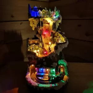 Image of 36cm Winter Village With LED Lights Music And Moving Train