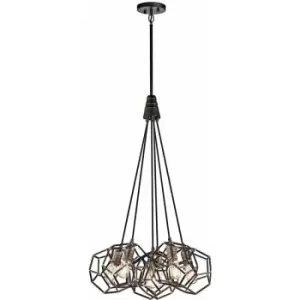 Image of Loops - 6 Bulb Chandelier Hanging Pendant LIght Raw Steel LED E27 100W Bulb