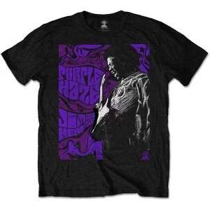 Image of Jimi Hendrix - Purple Haze Unisex Medium T-Shirt - Black