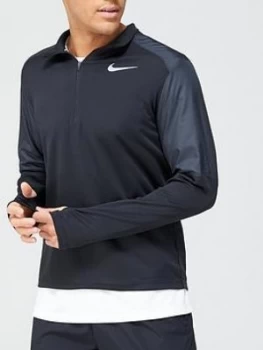 Image of Nike Pacer 1/4 Zip Hybrid Running Top - Black