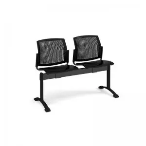 Image of Santana perforated back plastic seating - bench 2 wide with 2 seats -