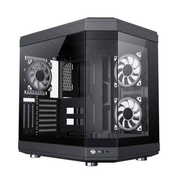Image of GameMax Hype Black Mid-Tower ATX Dual Chamber Gaming Case