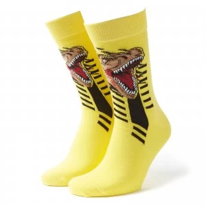 Image of Mens Jurassic World Socks - Yellow - UK 4-7.5