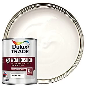 Image of Dulux Trade Weathershield Exterior Flexible Undercoat Paint - Brilliant White 1L