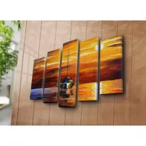 Image of 5PATK-196 Multicolor Decorative Canvas Painting (5 Pieces)