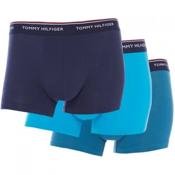 Image of Tommy Bodywear 3 Pack Premium Essential Trunks - Blue