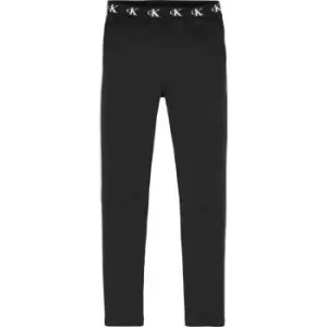 Image of Calvin Klein Jeans Monogram Stripe Leggings - Black