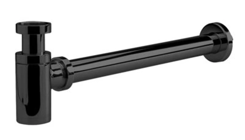 Image of Balterley Round Minimalist Bottle Trap Matt Black Black