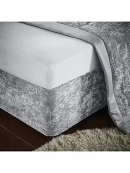 Image of Catherine Lansfield Crushed Velvet Divan Base Wrap - Silver
