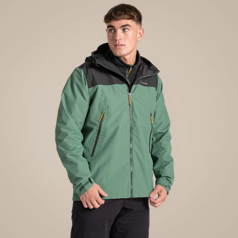 Image of Craghoppers Craghoppers Men Vanth Hooded Lightweight Waterproof Jacket in Green Size: X-Small Green XS Male 5063260102230