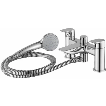 Image of Tesi Pillar Mounted Bath Shower Mixer Tap with Shower Set - Chrome - Ideal Standard
