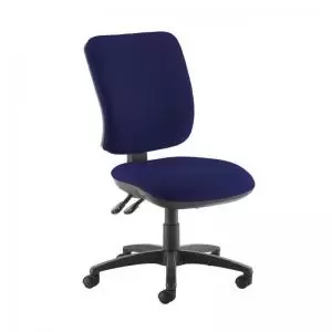 Image of Senza high back operator chair with no arms - Ocean Blue