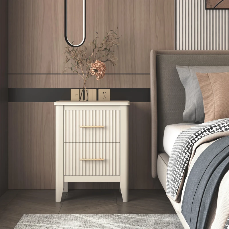 Image of Cabinet Bits Fregona 2 Drawer Bedside Table in Off-White Off-White Unisex