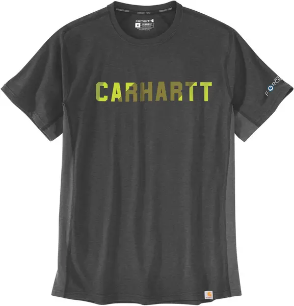 Image of Carhartt Force Flex Block Logo T-Shirt, grey, Size XL